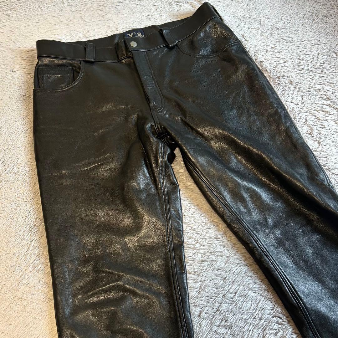 Y'2 LEATHER ワイツーレザー レザーパンツ　34㌅ カウレザー　黒