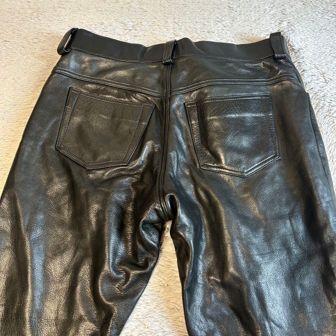 Y'2 LEATHER ワイツーレザー レザーパンツ　34㌅ カウレザー　黒