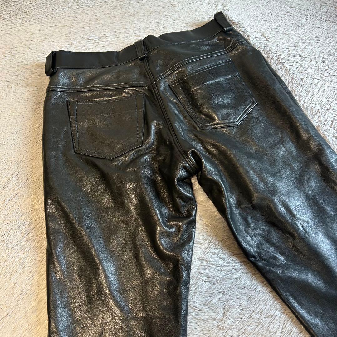 Y'2 LEATHER ワイツーレザー レザーパンツ　34㌅ カウレザー　黒