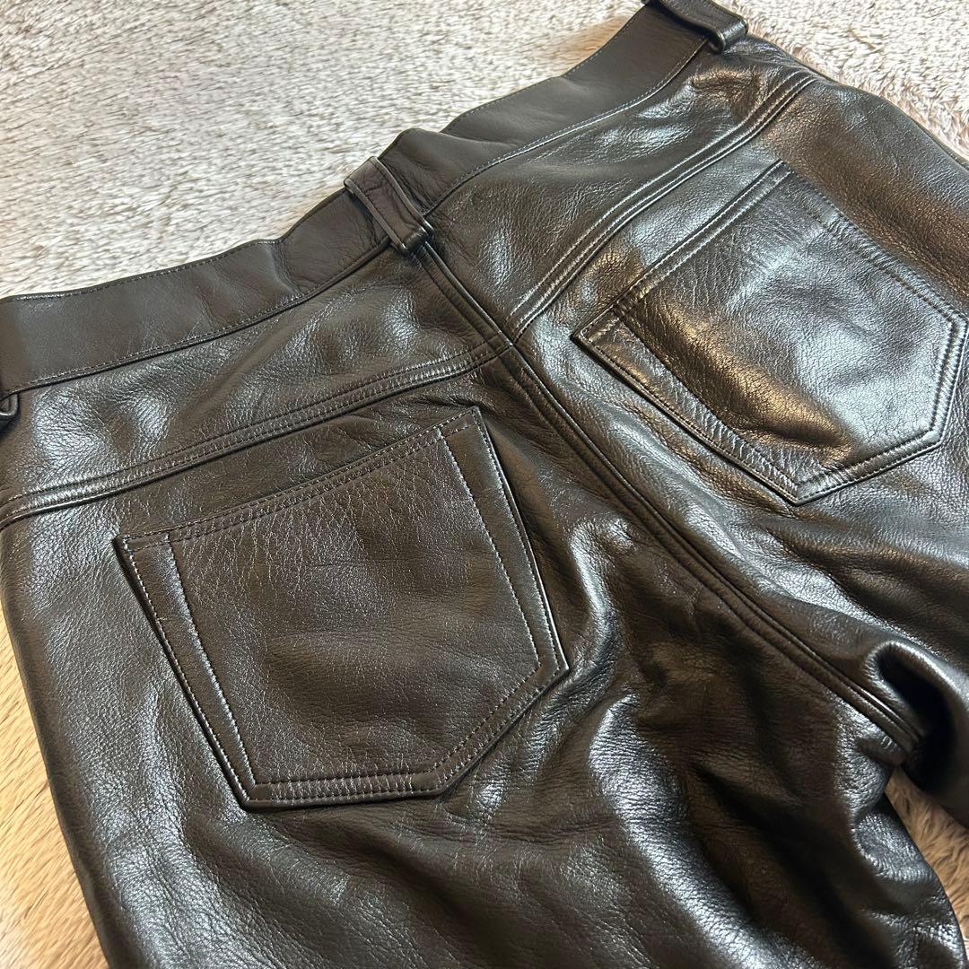 Y'2 LEATHER ワイツーレザー レザーパンツ　34㌅ カウレザー　黒