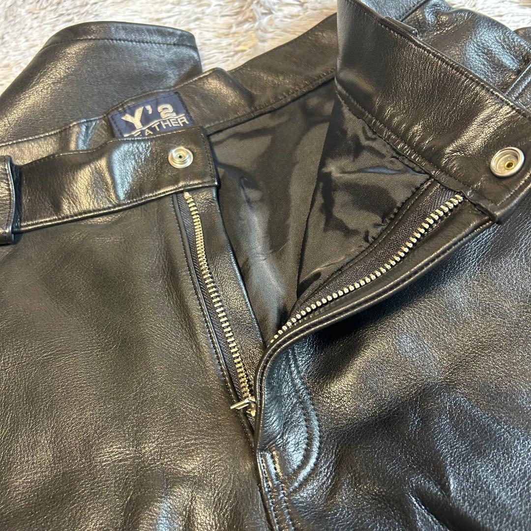 Y'2 LEATHER ワイツーレザー レザーパンツ　34㌅ カウレザー　黒