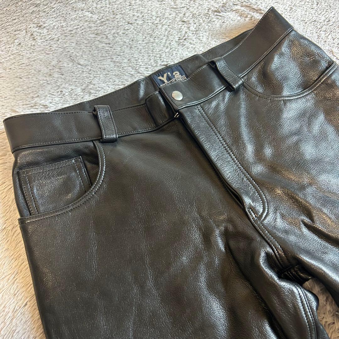 Y'2 LEATHER ワイツーレザー レザーパンツ　34㌅ カウレザー　黒