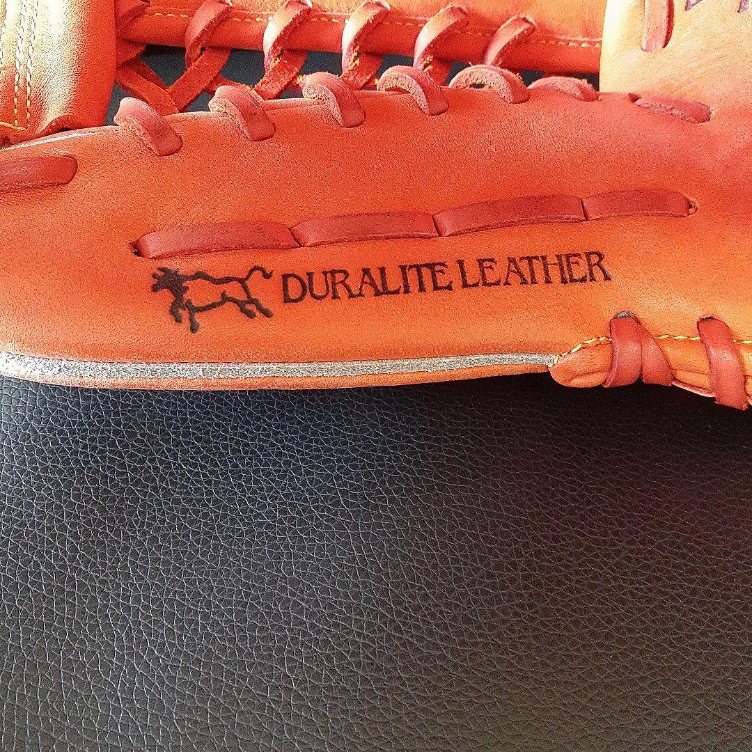 美品☆ミズノ☆軟式グローブ プロフェッショナル デュラライトレザー オレンジ系