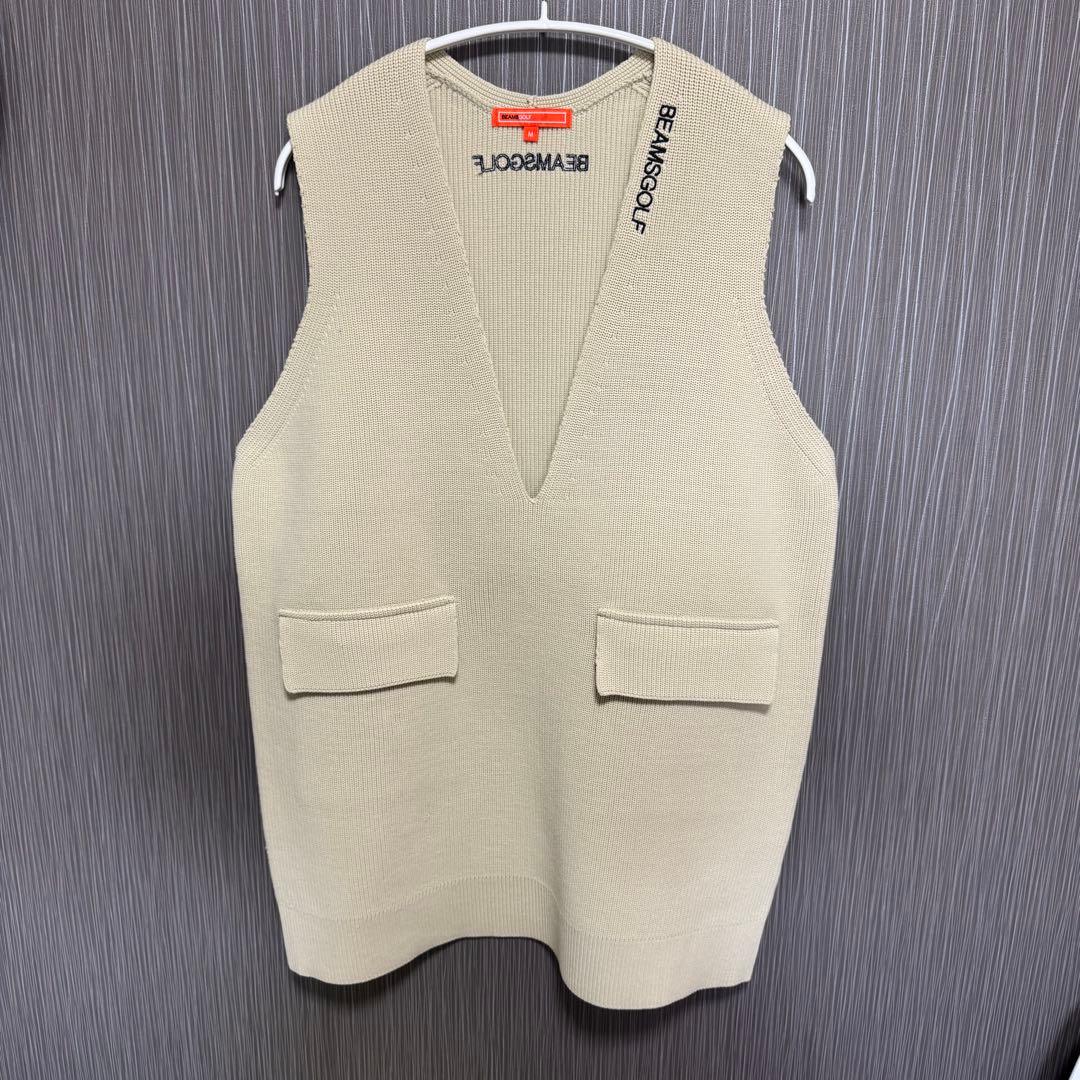 BEAMS GOLF Vネック ロング ニットベスト
