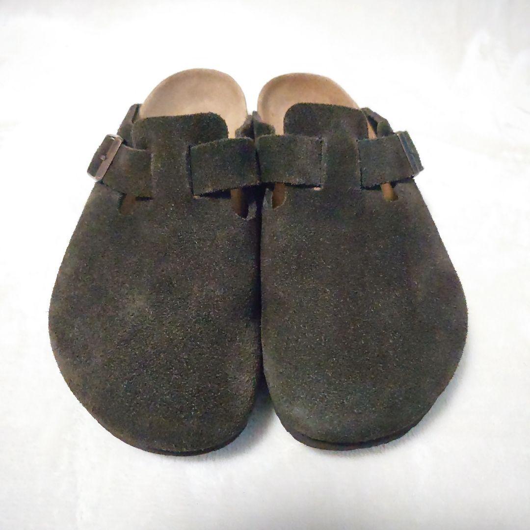 【美品】ビルケンストック ボストン スエード 42 ダークブラウン系 ドイツ製