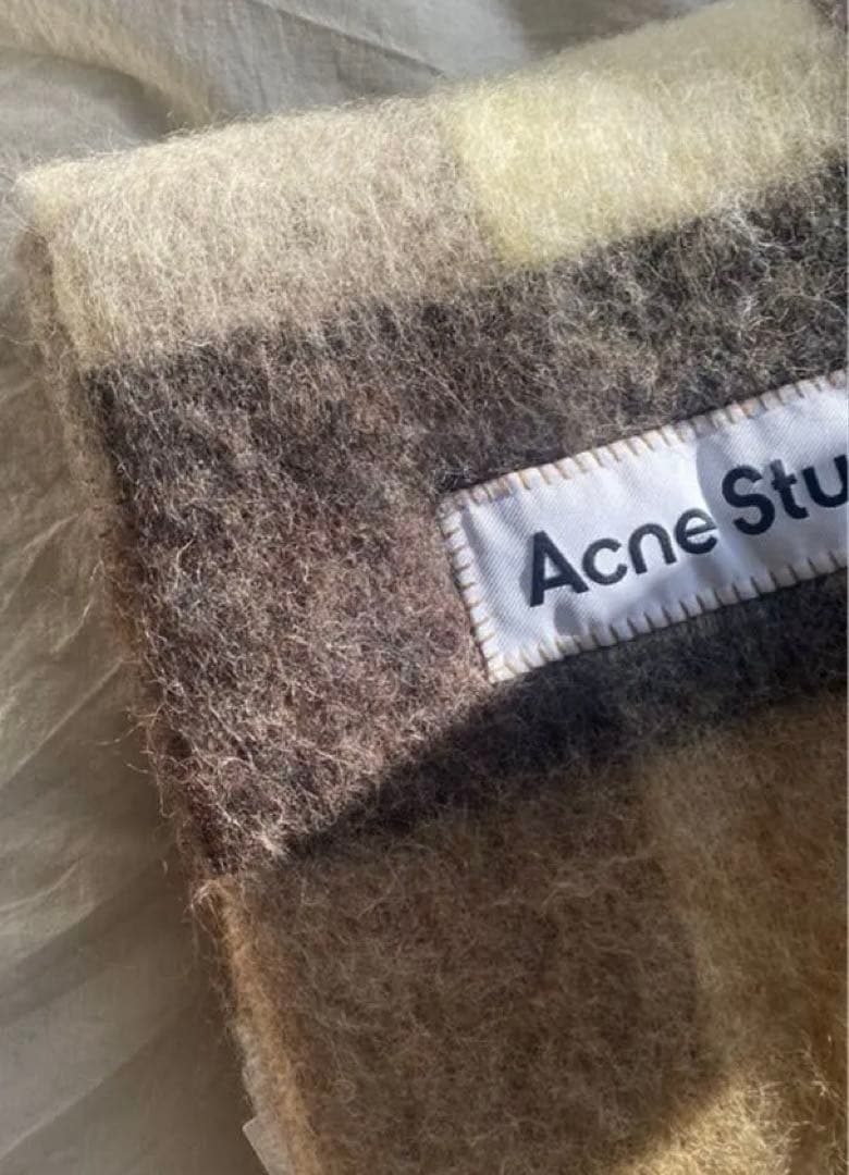 Acne Studios チェック柄マフラー ブラウン系　美品
