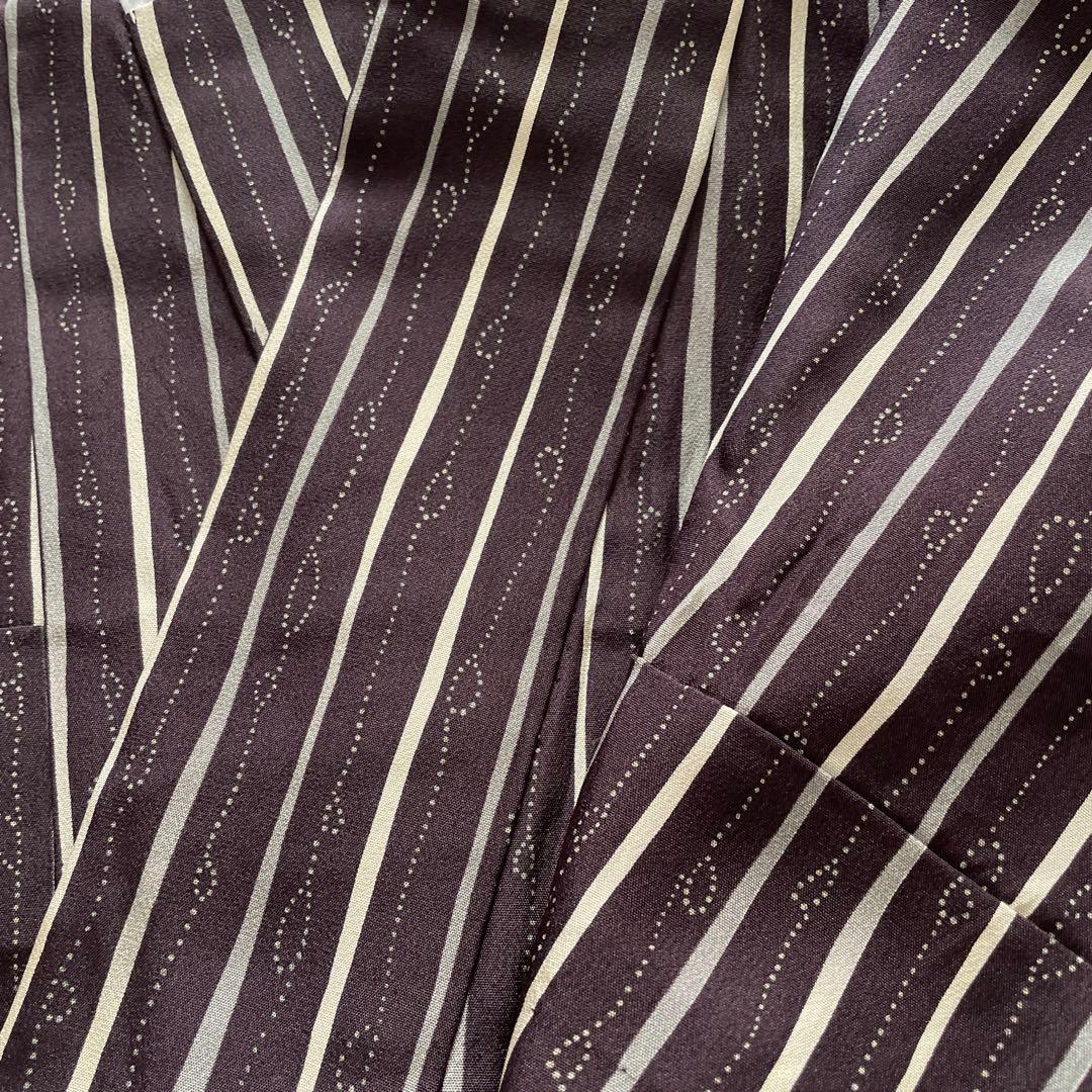 長襦袢紺色&紫系 正絹　半衿付き