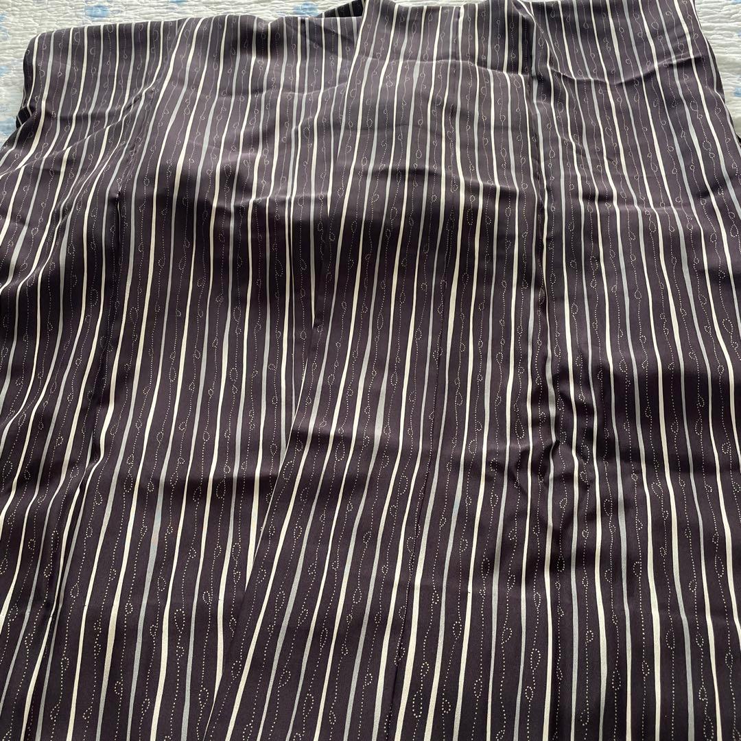 長襦袢紺色&紫系 正絹　半衿付き