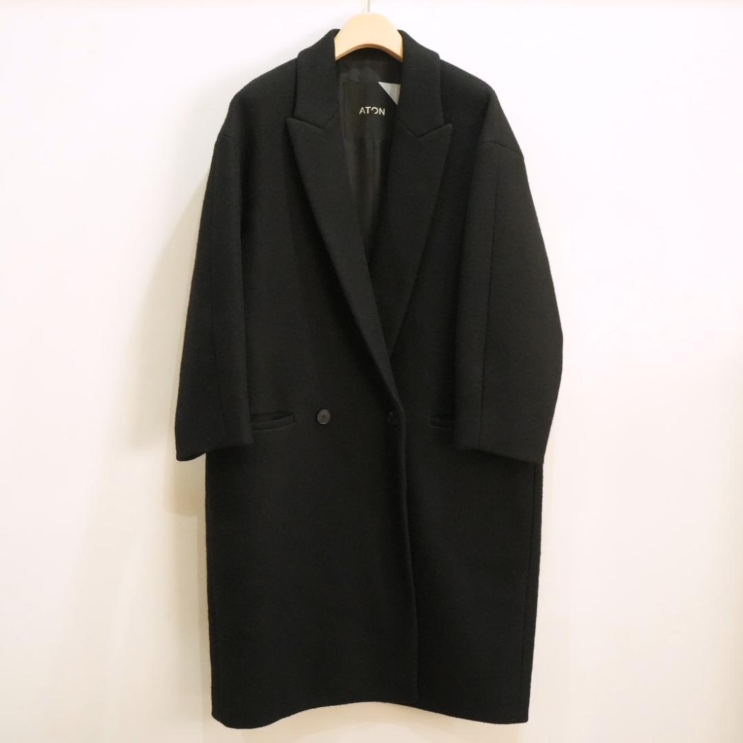 ATON ブラック チェスターコート