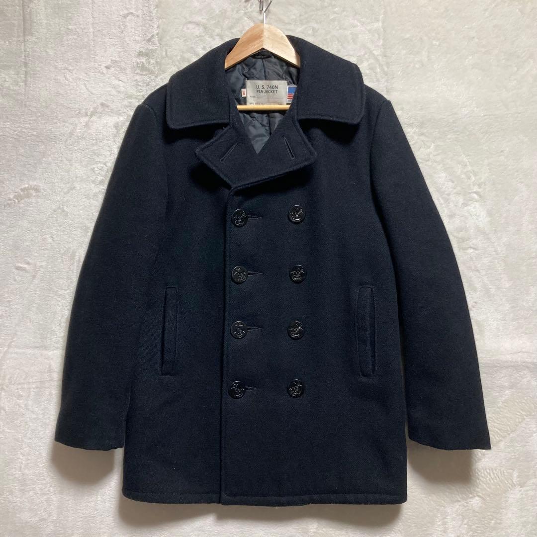 70s Schott ピーコート ブラック 38 L ショット USA製　古着