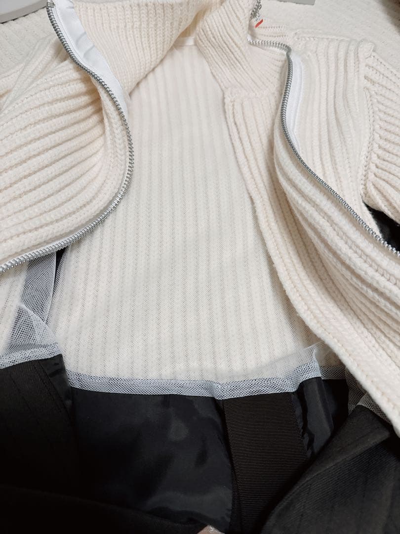 Sacai サカイ　✰極美品　クリーニング済　ニット　ドッキング　コート　ワンピ