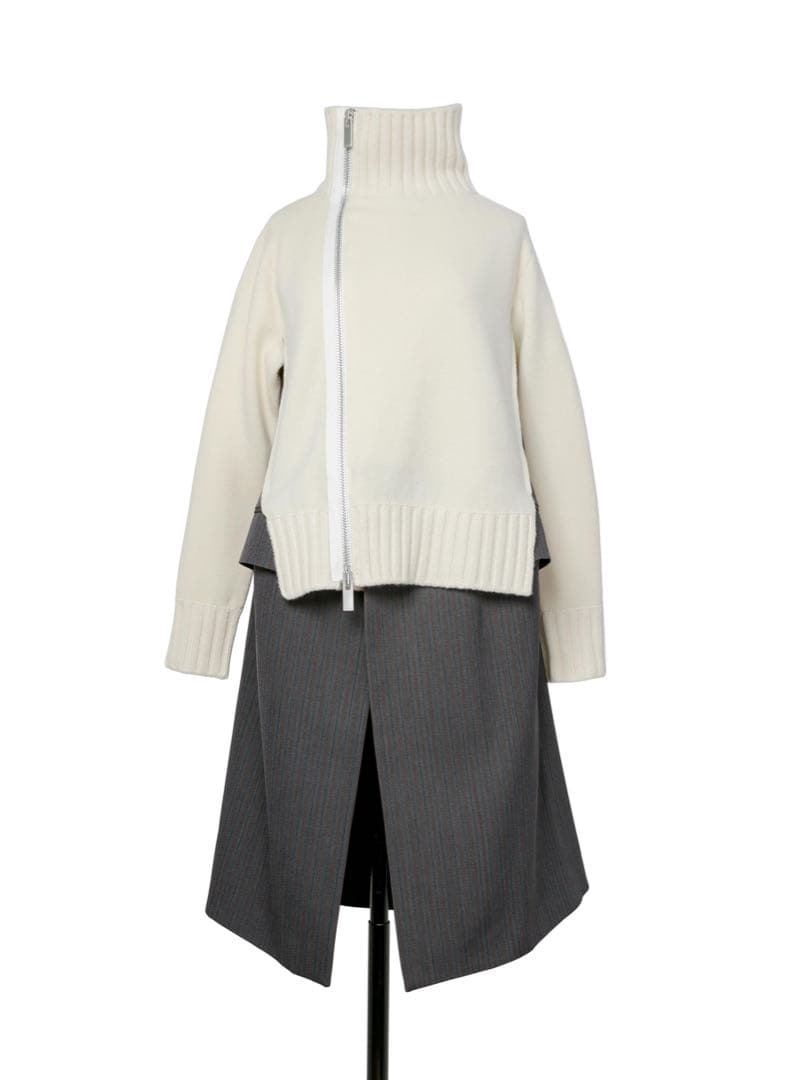 Sacai サカイ　✰極美品　クリーニング済　ニット　ドッキング　コート　ワンピ