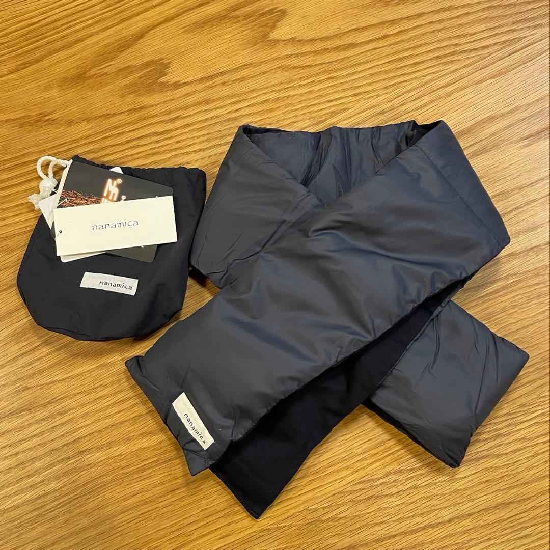 新品 ナナミカ ネイビー 光電子ダウンマフラー ユニセックス