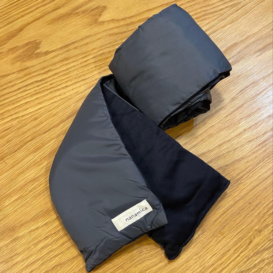 新品 ナナミカ ネイビー 光電子ダウンマフラー ユニセックス