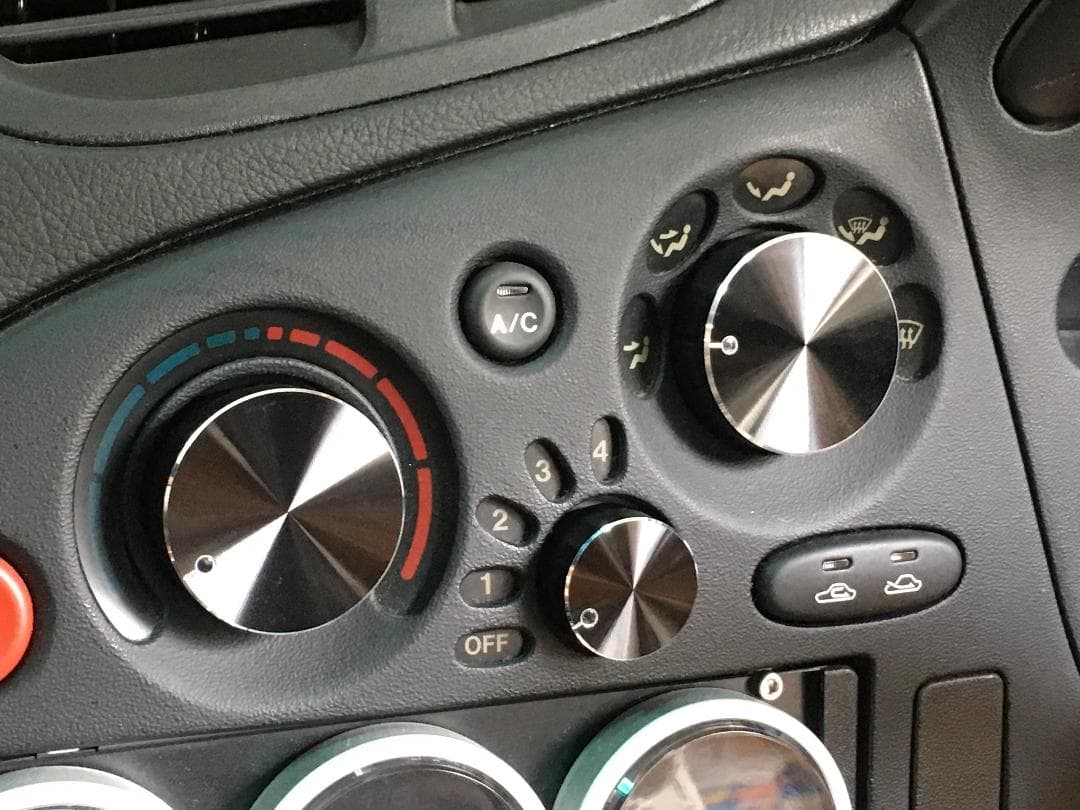 【RX-7 FD3S用】薄型アルミエアコンダイヤル/エアコンノブ(透過照明あり)