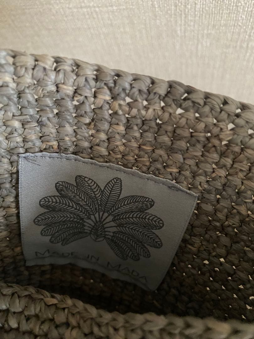 未使用/MADE IN MADA かごバッグ グレー ベージュ