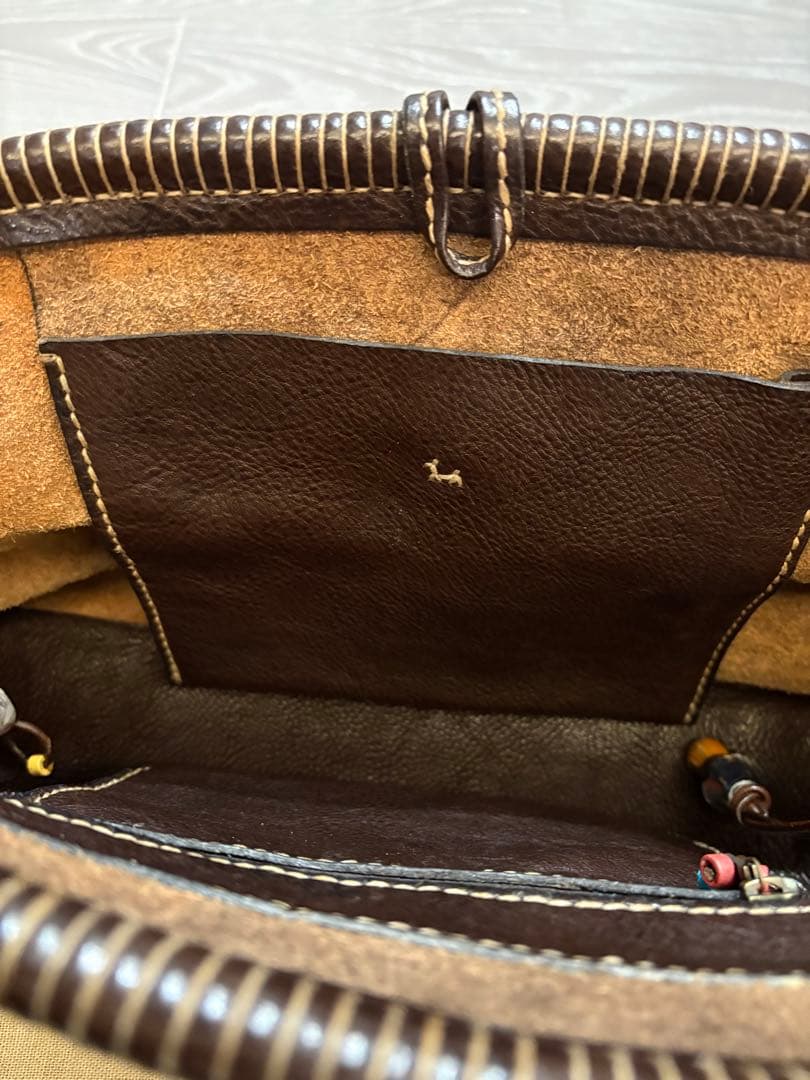 HENRY ダークブラウン レザーショルダーバッグ