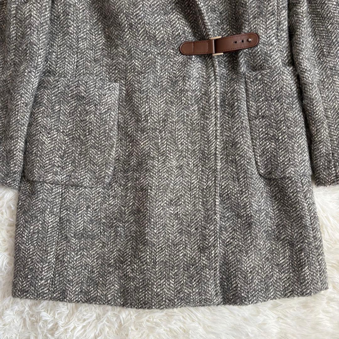 ラルフローレン　LAUREN ヘリンボーン柄 フード　コート　Lサイズ