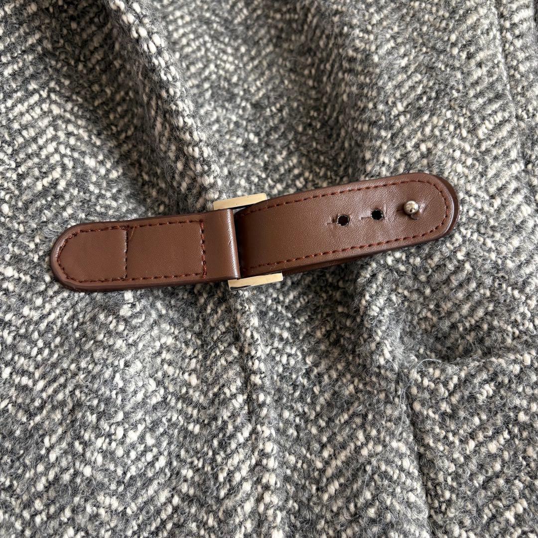 ラルフローレン　LAUREN ヘリンボーン柄 フード　コート　Lサイズ