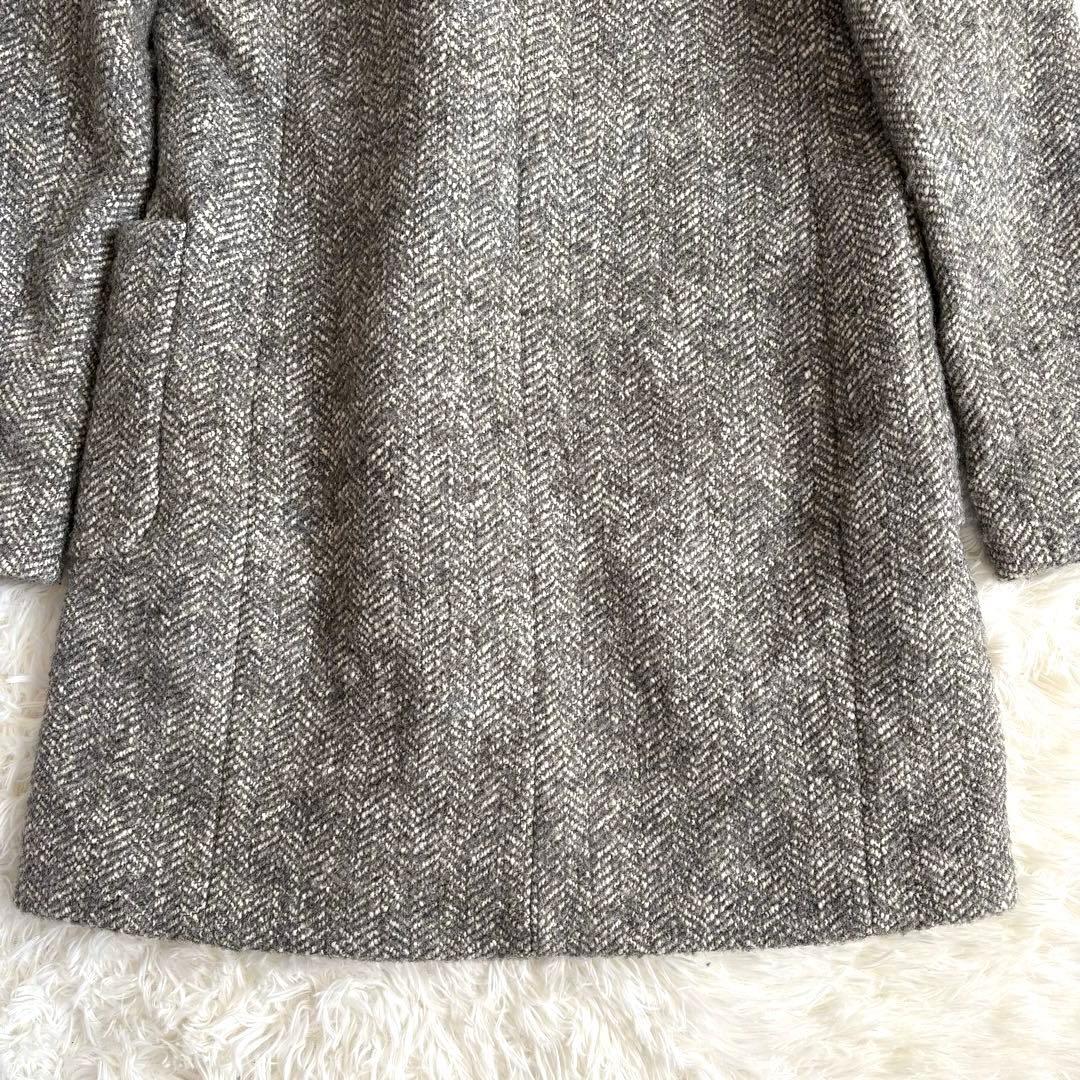 ラルフローレン　LAUREN ヘリンボーン柄 フード　コート　Lサイズ