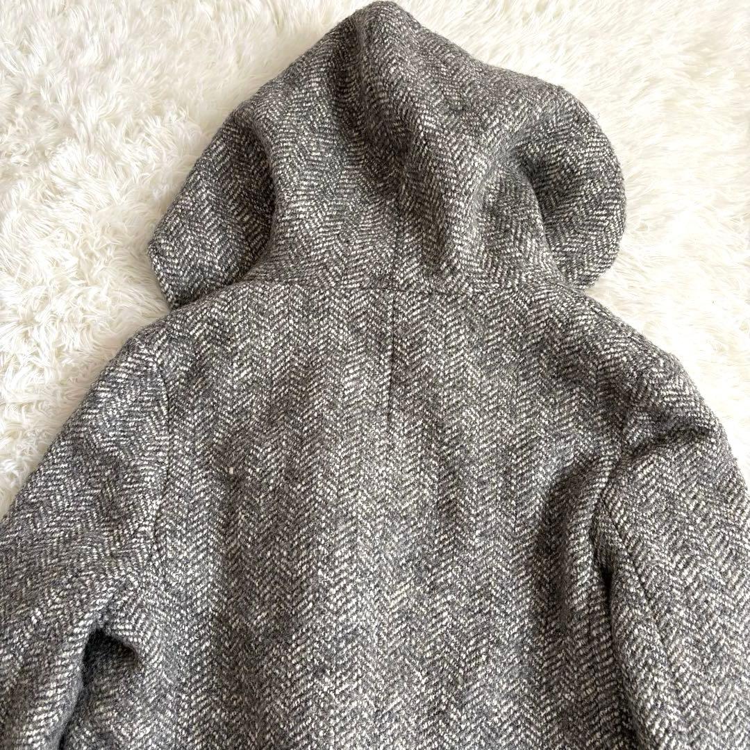 ラルフローレン　LAUREN ヘリンボーン柄 フード　コート　Lサイズ