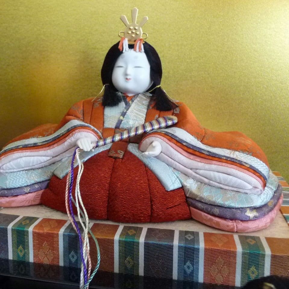 久月　桃山雛　雛人形セット 3段10人飾り　毛はたき、栞付き