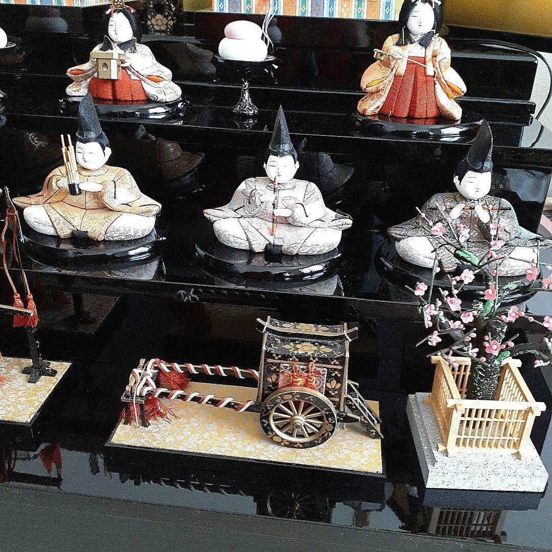 久月　桃山雛　雛人形セット 3段10人飾り　毛はたき、栞付き