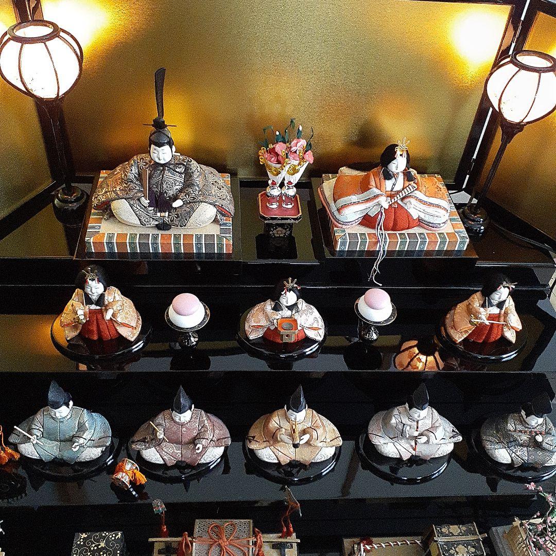 久月　桃山雛　雛人形セット 3段10人飾り　毛はたき、栞付き