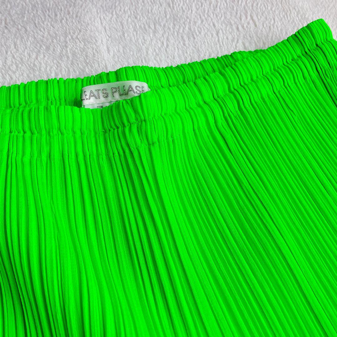 プリーツプリーズ イッセイミヤケ★ハイウエスト ビビッドカラーパンツ【極美品】