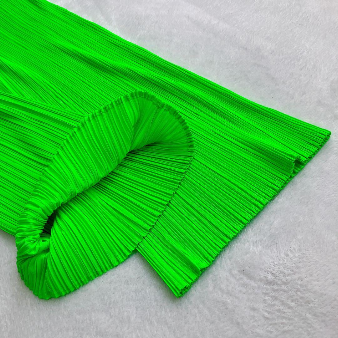 プリーツプリーズ イッセイミヤケ★ハイウエスト ビビッドカラーパンツ【極美品】