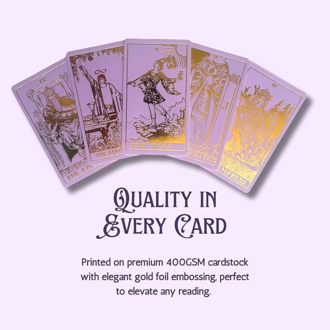 【正規品タロットカード】希少色✨癒しラベンダー色×金箔のプレミアム仕様のタロット