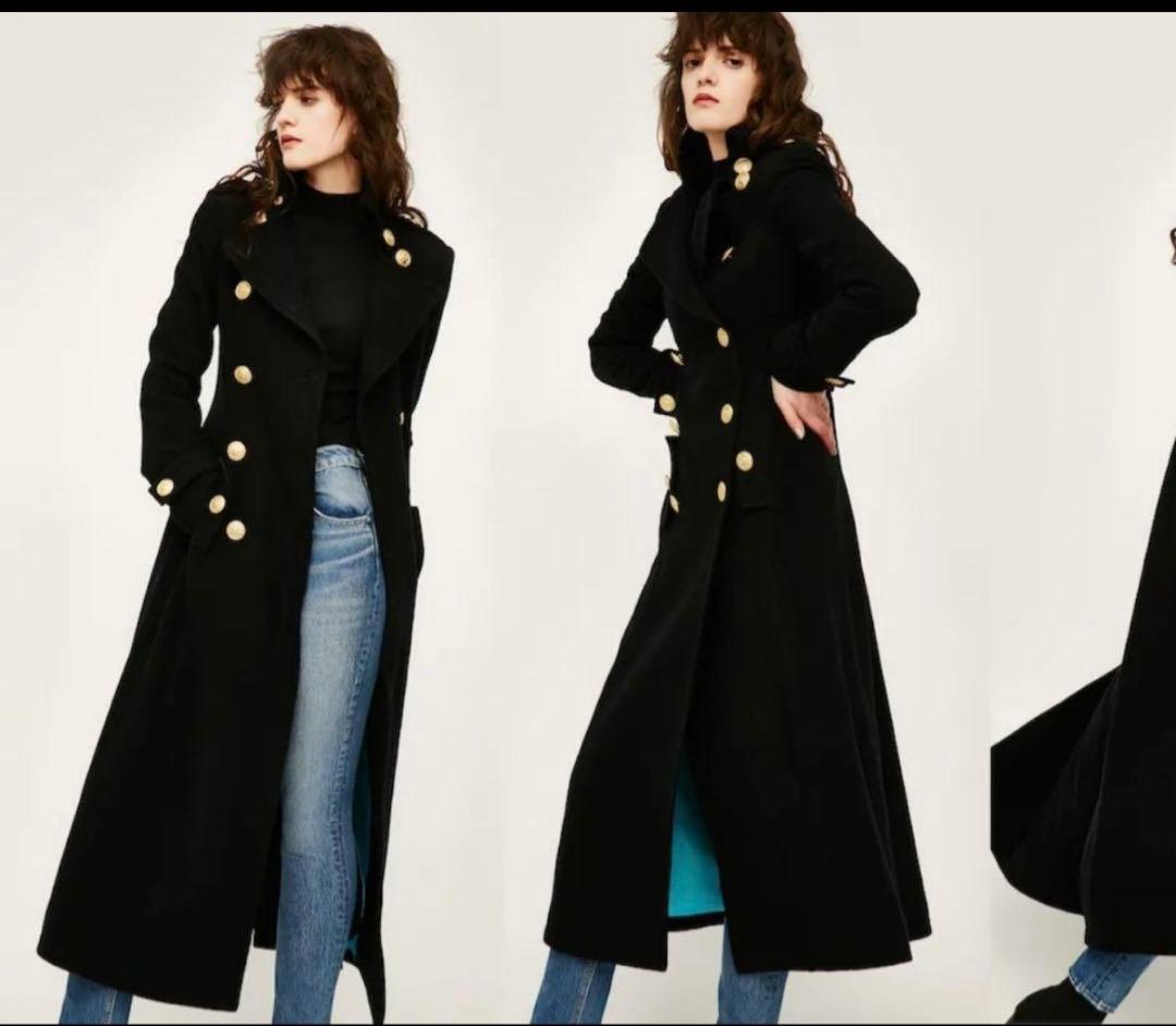 希少【SLY 】ベビドンコート 安室奈美恵ｐｖ着用　ロング丈コート　黒 Sサイズ