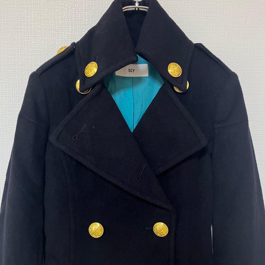 希少【SLY 】ベビドンコート 安室奈美恵ｐｖ着用　ロング丈コート　黒 Sサイズ