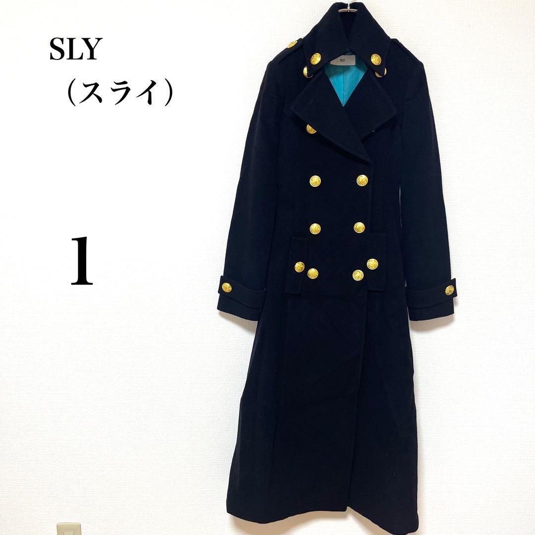 希少【SLY 】ベビドンコート 安室奈美恵ｐｖ着用　ロング丈コート　黒 Sサイズ