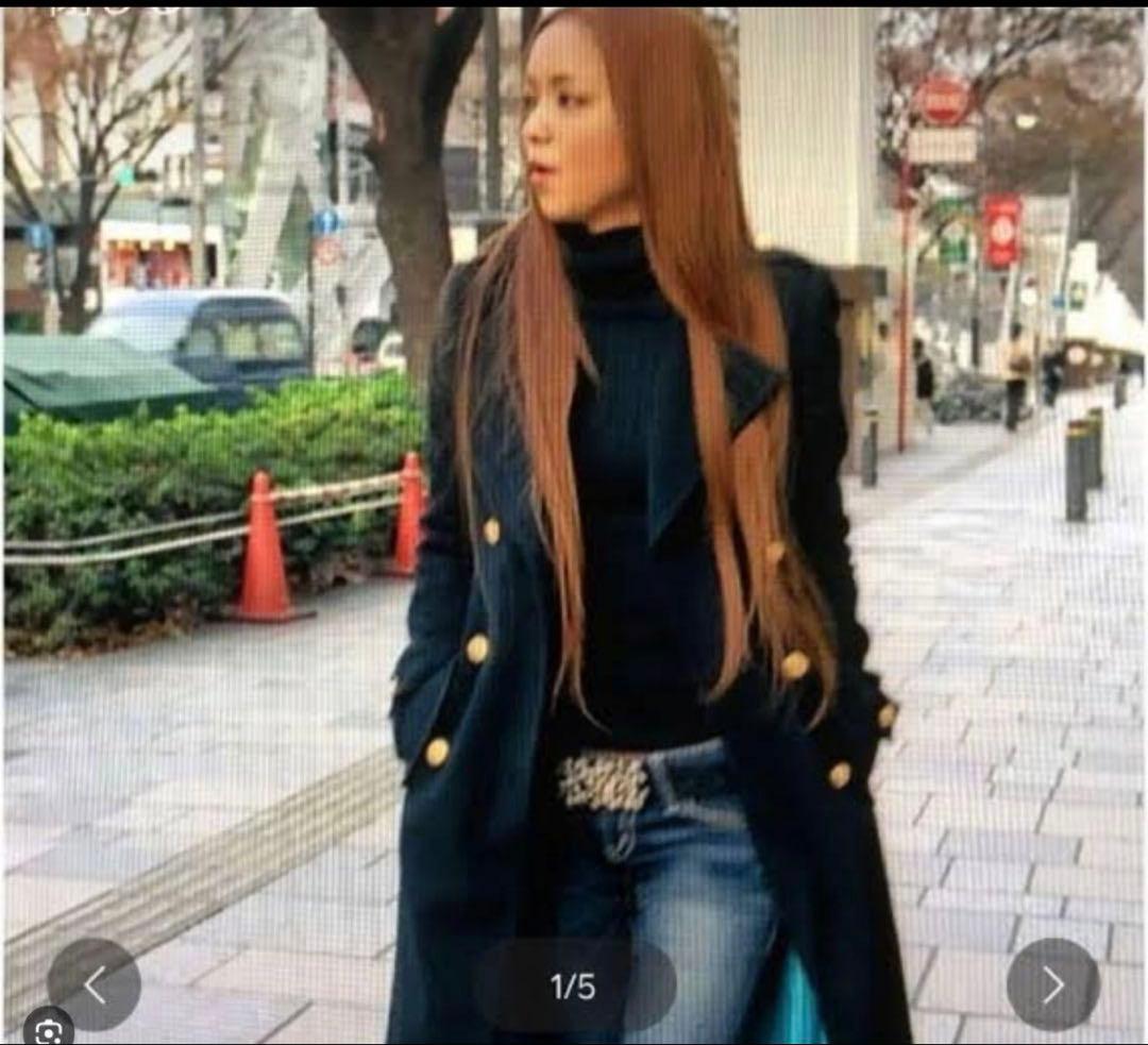 希少【SLY 】ベビドンコート 安室奈美恵ｐｖ着用　ロング丈コート　黒 Sサイズ