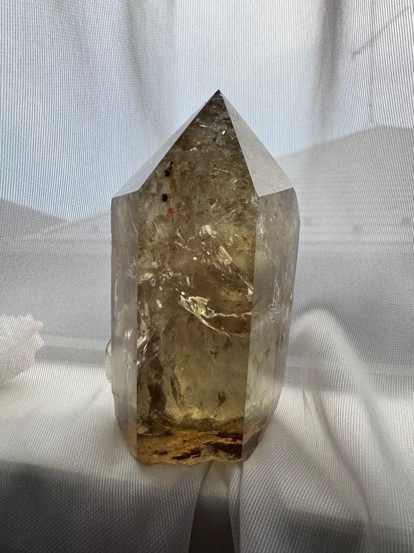 【きぃ】ナチュラルシトリン 貫入 ハーフポリッシュ自立OK