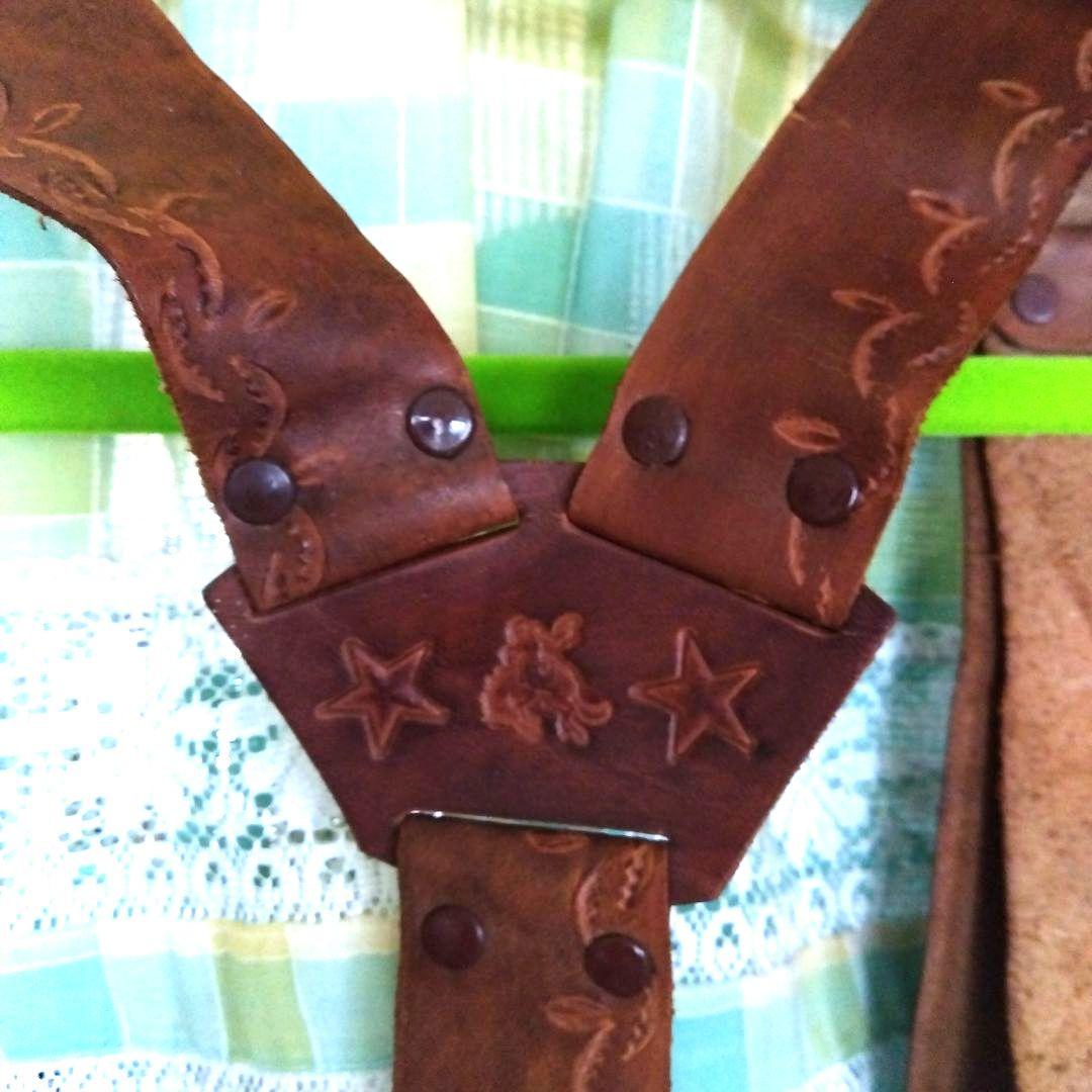 ボ*ド様 ✫ヴィンテージ✫本革ウェスタン風サスペンダーベルト