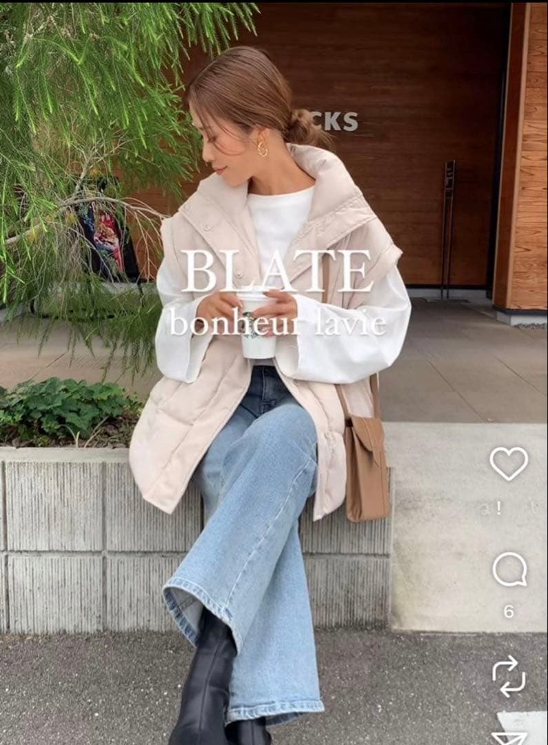 大人気♡即完売/BLATE/2WAY袖取外し中綿ベスト/中綿ブルゾン