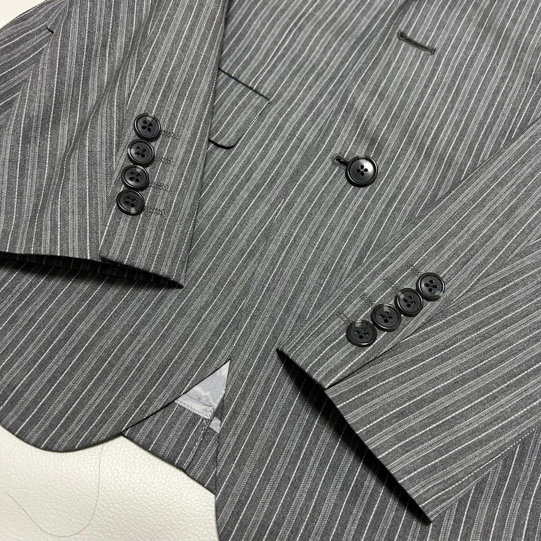 美品✨ヨウジヤマモト スーツ セットアップ ストライプ 背抜き 2ボタン グレー