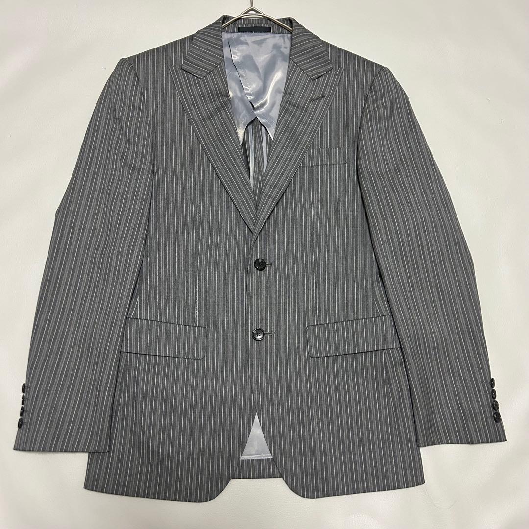 美品✨ヨウジヤマモト スーツ セットアップ ストライプ 背抜き 2ボタン グレー