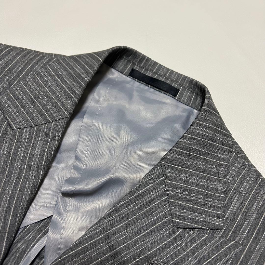 美品✨ヨウジヤマモト スーツ セットアップ ストライプ 背抜き 2ボタン グレー