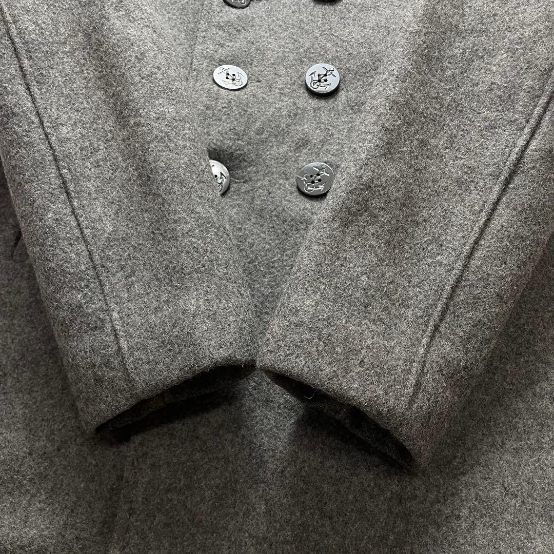 未使用級✨ショット キルティング ダブルピーコート メルトングレー L USA製