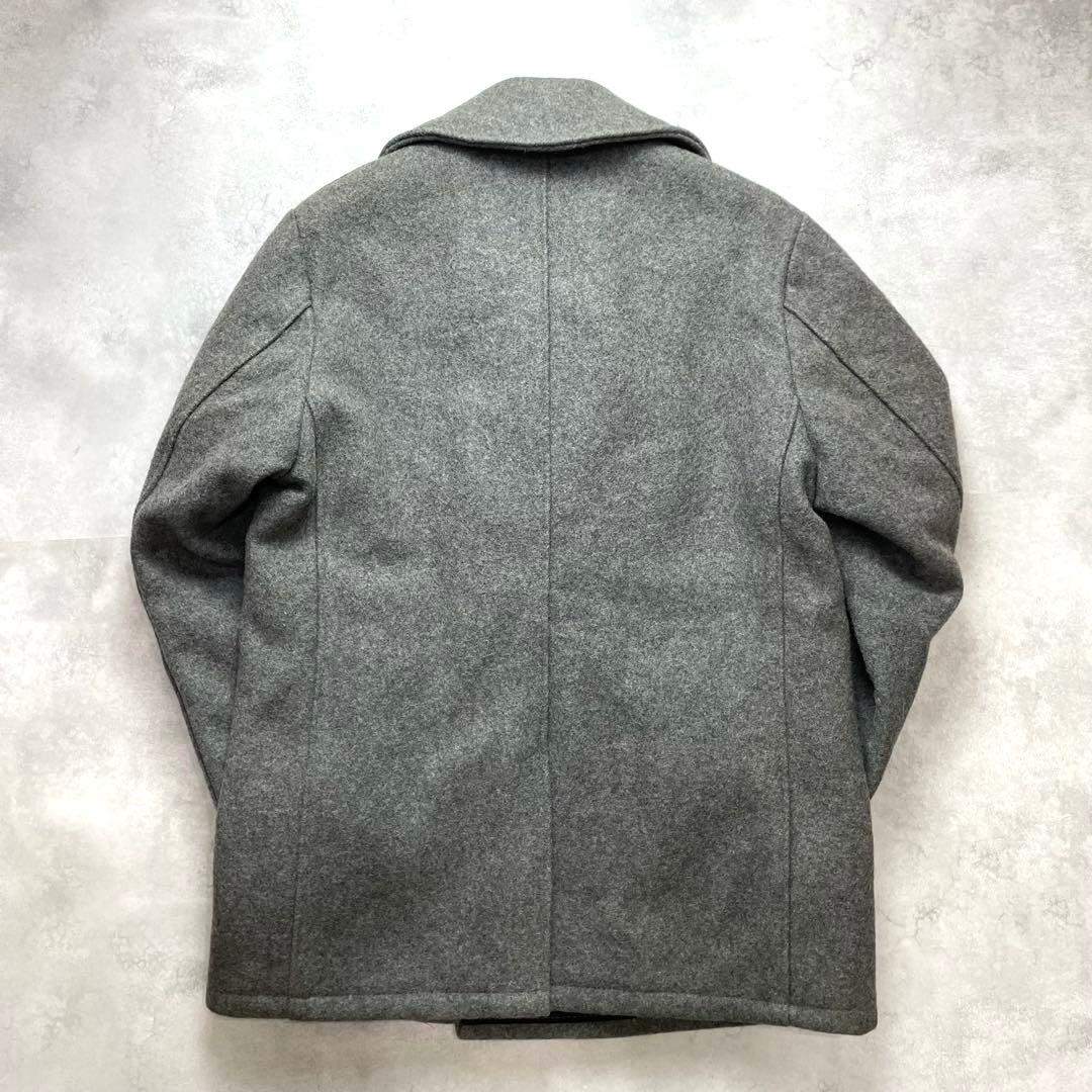 未使用級✨ショット キルティング ダブルピーコート メルトングレー L USA製