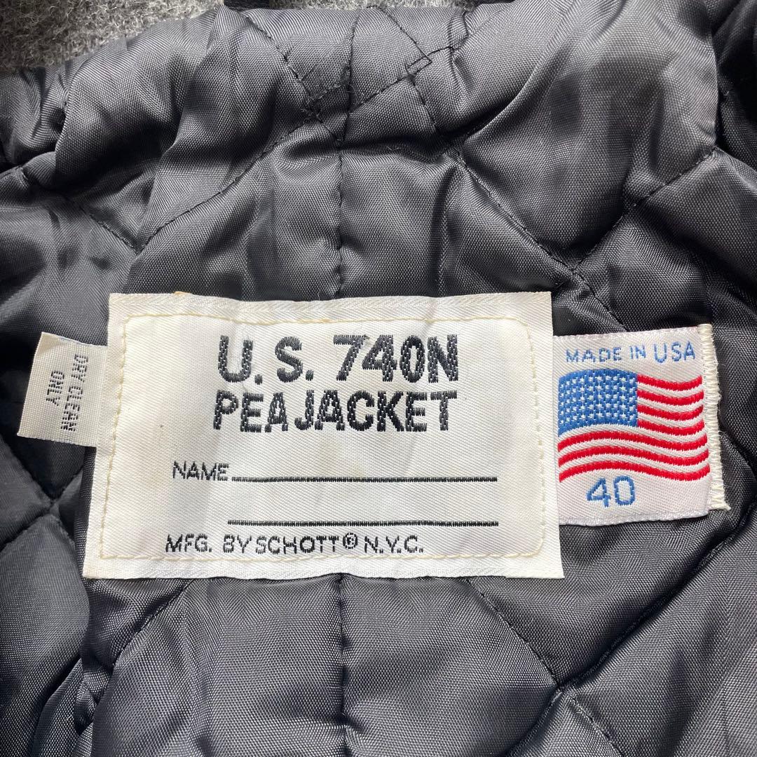 未使用級✨ショット キルティング ダブルピーコート メルトングレー L USA製