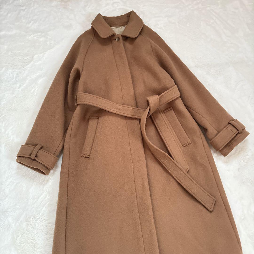 【希少】foufou フーフー ウール ステンカラーコート キャメル ベルト付き