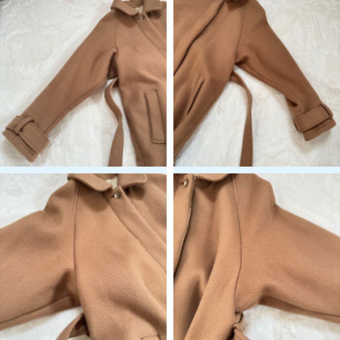 【希少】foufou フーフー ウール ステンカラーコート キャメル ベルト付き