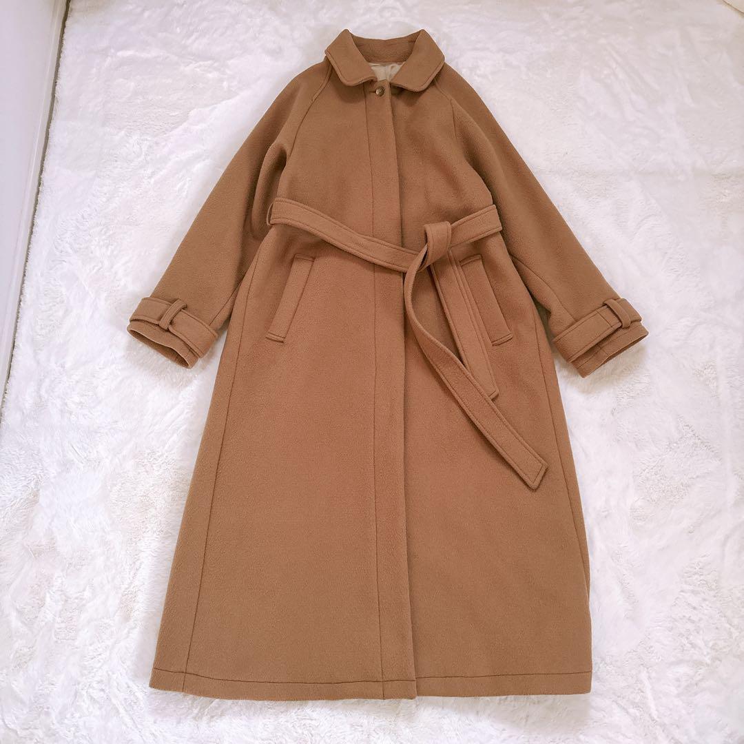 【希少】foufou フーフー ウール ステンカラーコート キャメル ベルト付き