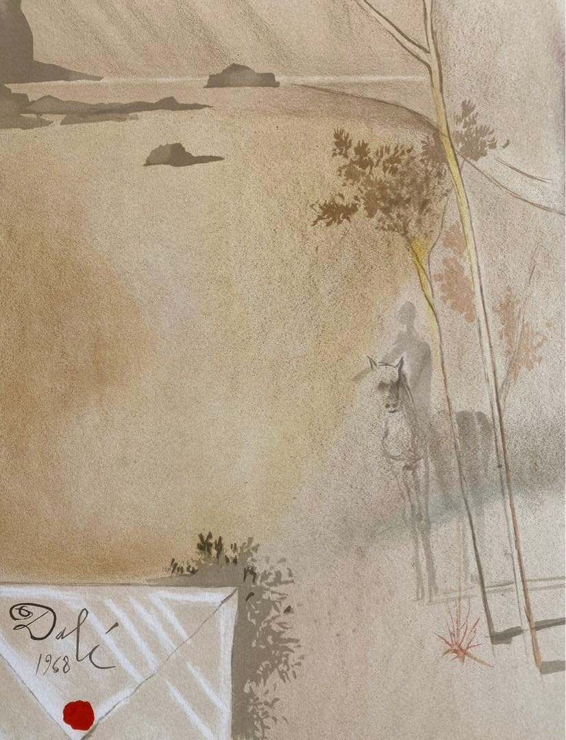サルバドール・ダリ　リトグラフ「デュモントの到着」1969年作品　ダリ直筆サイン