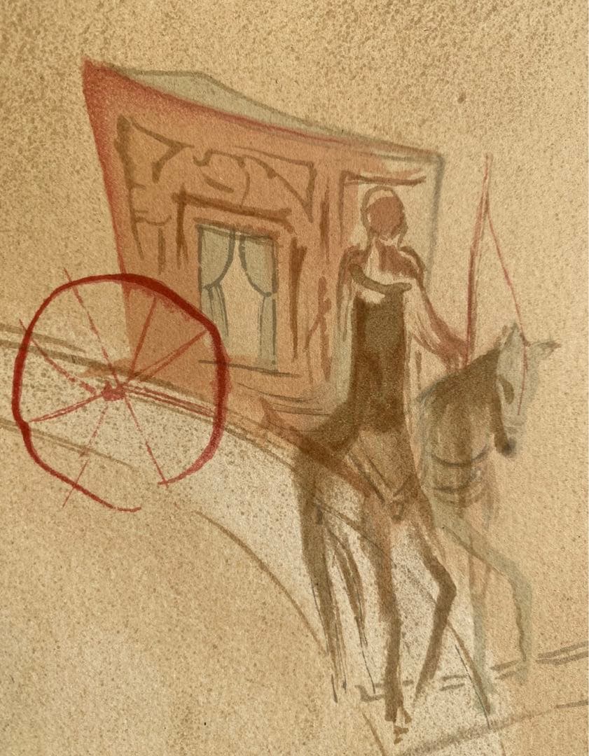 サルバドール・ダリ　リトグラフ「デュモントの到着」1969年作品　ダリ直筆サイン