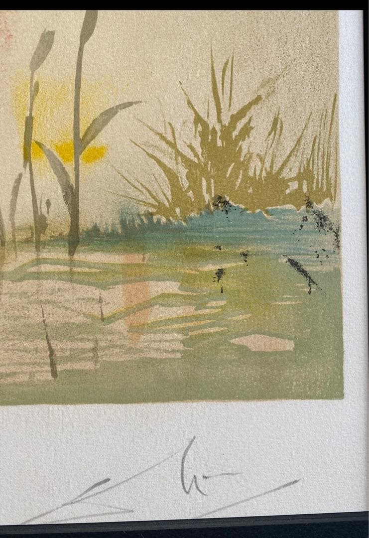 サルバドール・ダリ　リトグラフ「デュモントの到着」1969年作品　ダリ直筆サイン